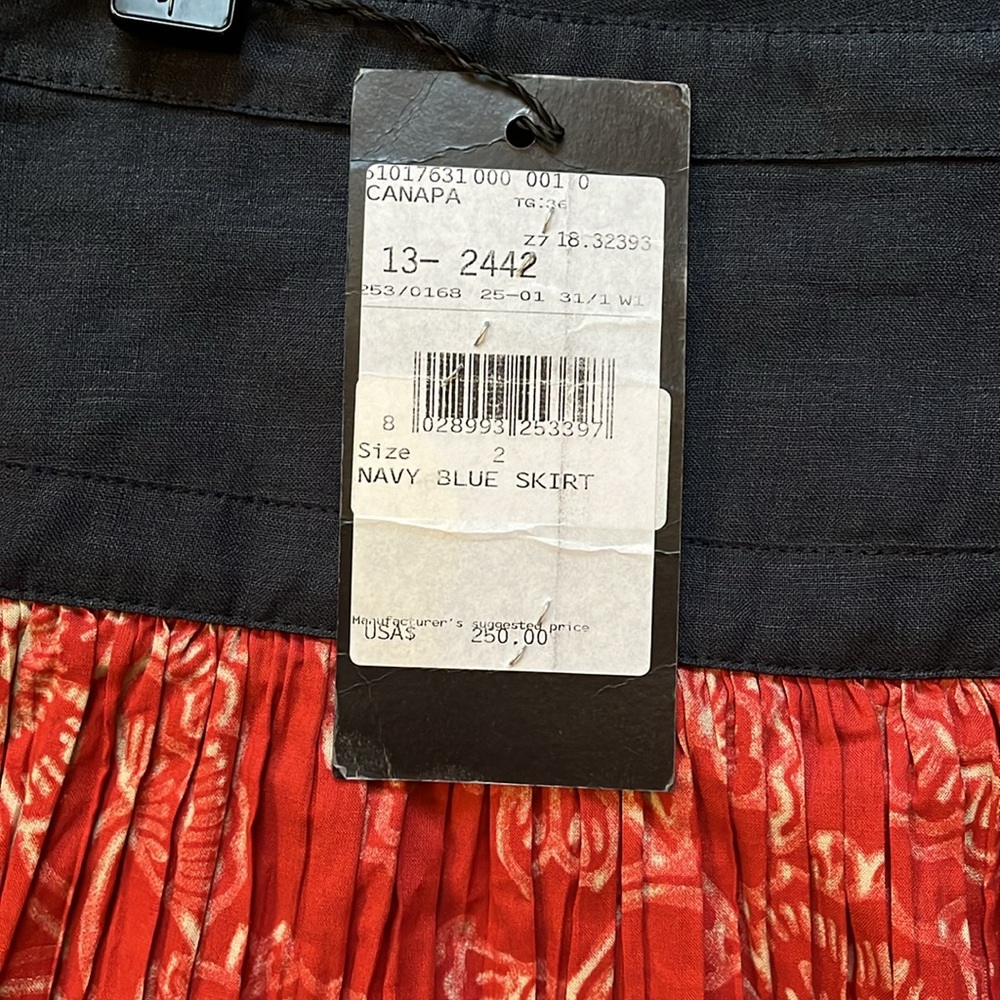 NWT!  Weekend Maxmara 100% flax linen skirt, size 2 - Picture 4 of 12